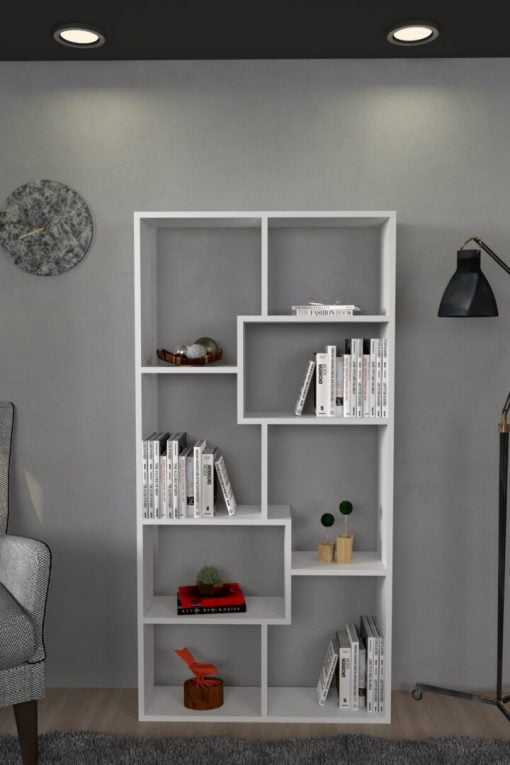 Zebra Dekoratif Kitaplık Beyaz