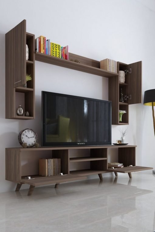 İstanbul Dolaplı Kapaklı Tv Ünitesi Ceviz - Görsel 2