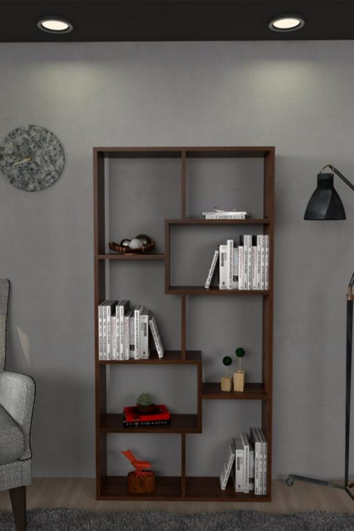 Zebra Dekoratif Kitaplık Ceviz