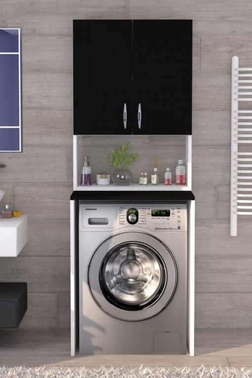 Çok Amaçlı Çamaşır Makinesi Dolabı Siyah