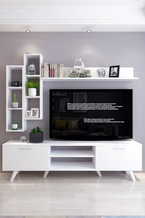 İstanbul Dolaplı Tv Ünitesi Beyaz