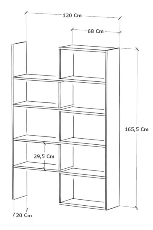 Office Dekoratif Kitaplık Beyaz - Görsel 6
