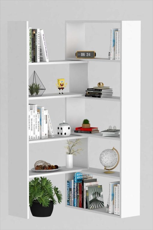 Office Dekoratif Kitaplık Beyaz - Görsel 4