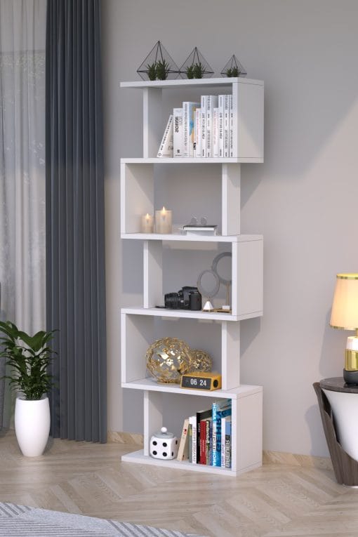Zero Dekoratif Kitaplık Beyaz - Görsel 2