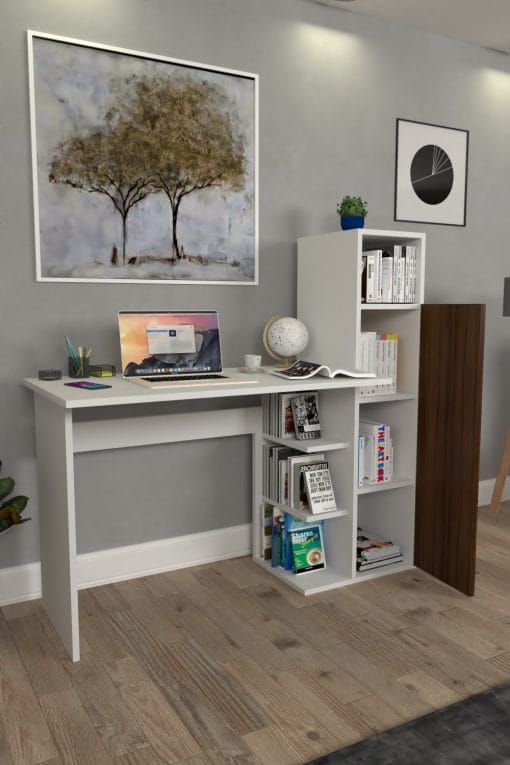 Diamond Dolaplı Çalışma Masası Ceviz - Görsel 2