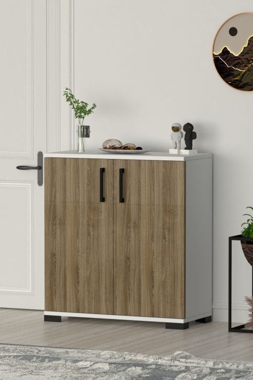 Athena Çok Amaçlı 2 Kapaklı ,Kahve Köşesi,Mutfak,Banyo, Kiler Dolabı Meşe - Görsel 3