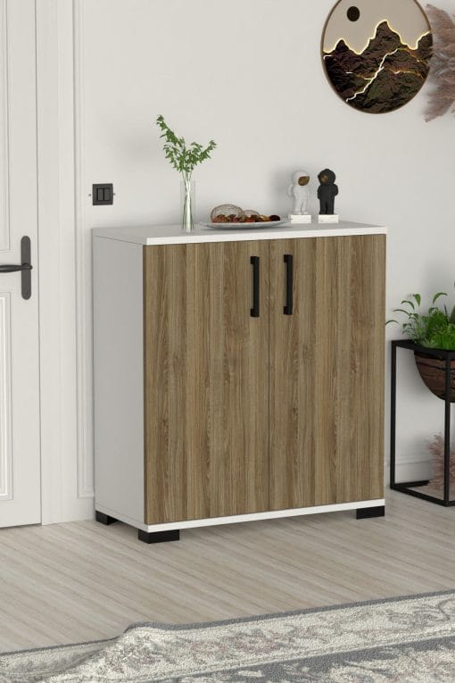 Athena Çok Amaçlı 2 Kapaklı ,Kahve Köşesi,Mutfak,Banyo, Kiler Dolabı Meşe - Görsel 2