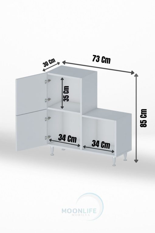 2 Kapaklı L Çok Amaçlı Banyo Dolabı Çam - Görsel 5