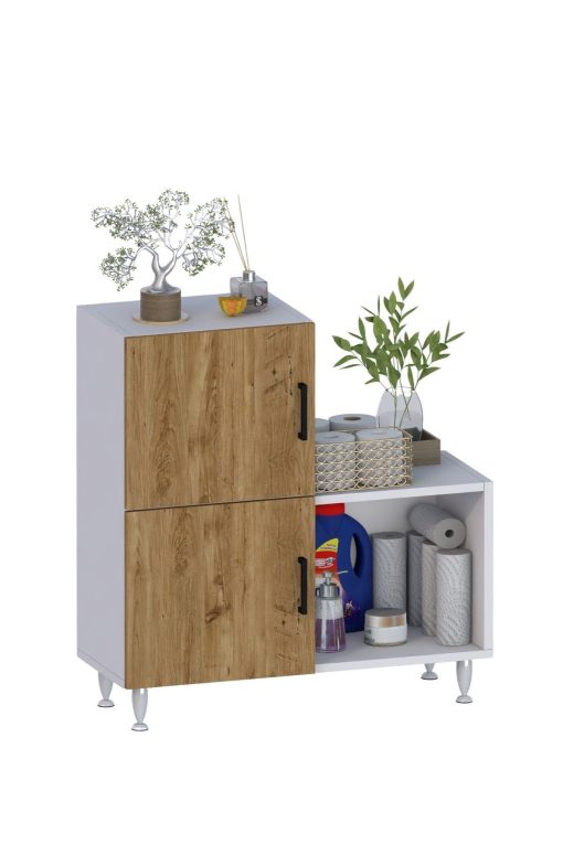 2 Kapaklı L Çok Amaçlı Banyo Dolabı Çam - Görsel 3