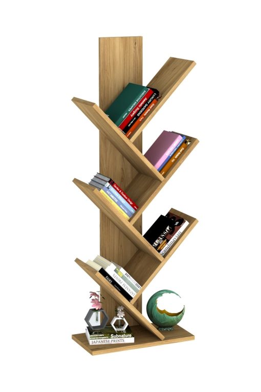 Tree Dekoratif Kitaplık Çam - Görsel 4