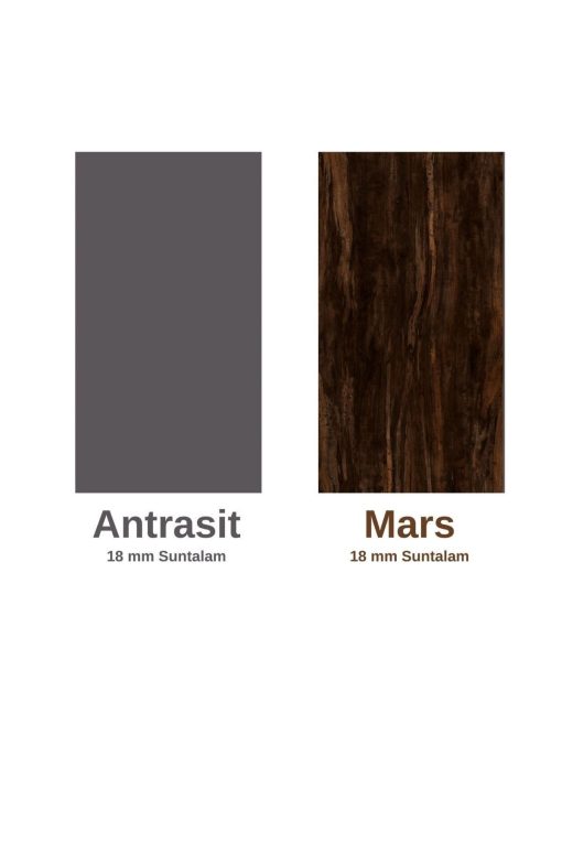3 Kapaklı Kayar Raflı Ayakkabılık Antrasit Mars - Görsel 8