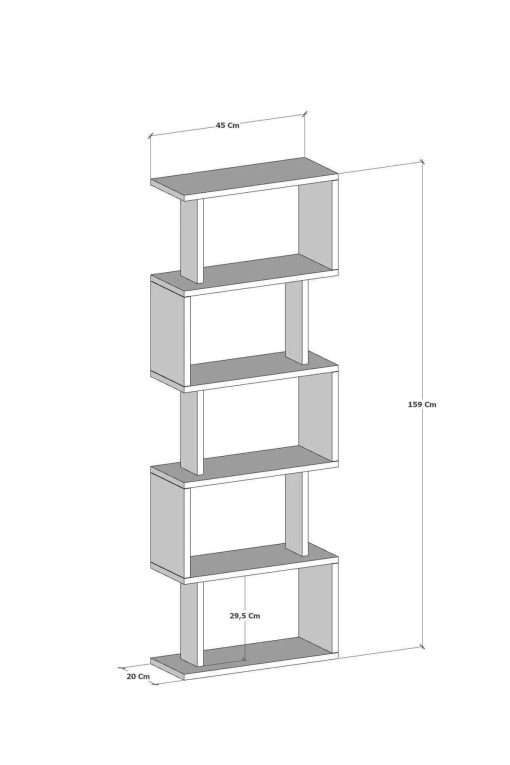 Zero Dekoratif Kitaplık Çam - Görsel 6