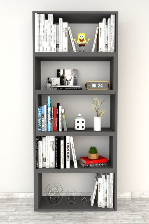 Office Dekoratif Kitaplık Antrasit - Görsel 3