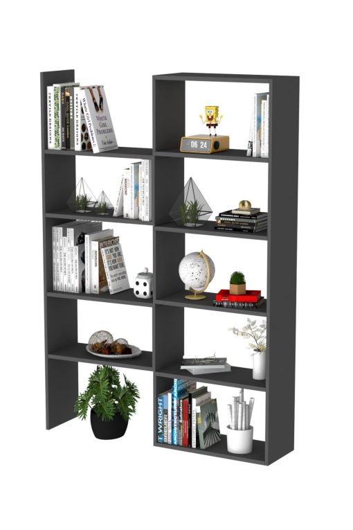 Office Dekoratif Kitaplık Antrasit - Görsel 4